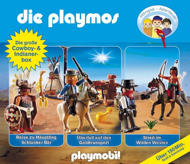 Produktbild: Die Playmos - Die gro&szlig;e Cowboy- und Indianerbox, 3 Audio-CDs