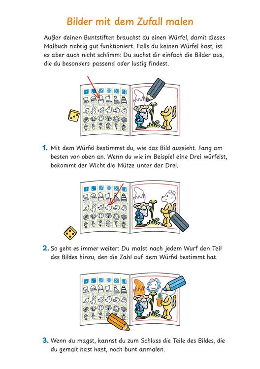 Produktbild: Mein lustiges gro&szlig;es Malspielbuch: W&uuml;rfeln & Malen (ab 7 Jahren)