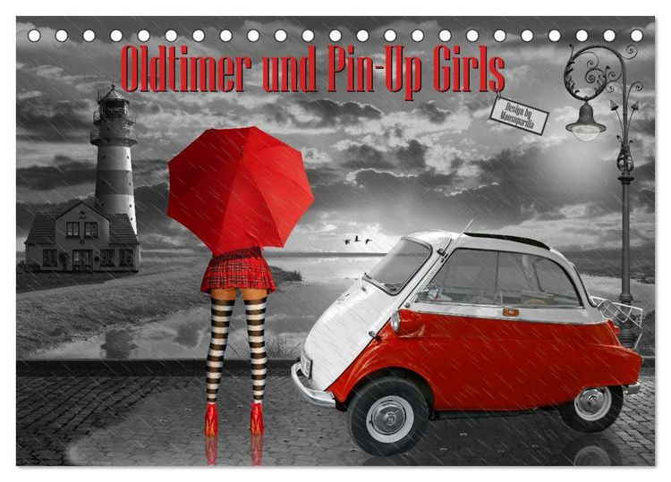 Produktbild: Oldtimer und Pin-Up Girls by Mausopardia (Tischkalender 2026 DIN A5 quer), CALVENDO Monatskalender