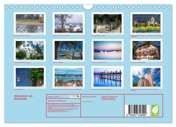 Produktbild: Allensbach am Bodensee (Wandkalender 2026 DIN A4 quer), CALVENDO Monatskalender