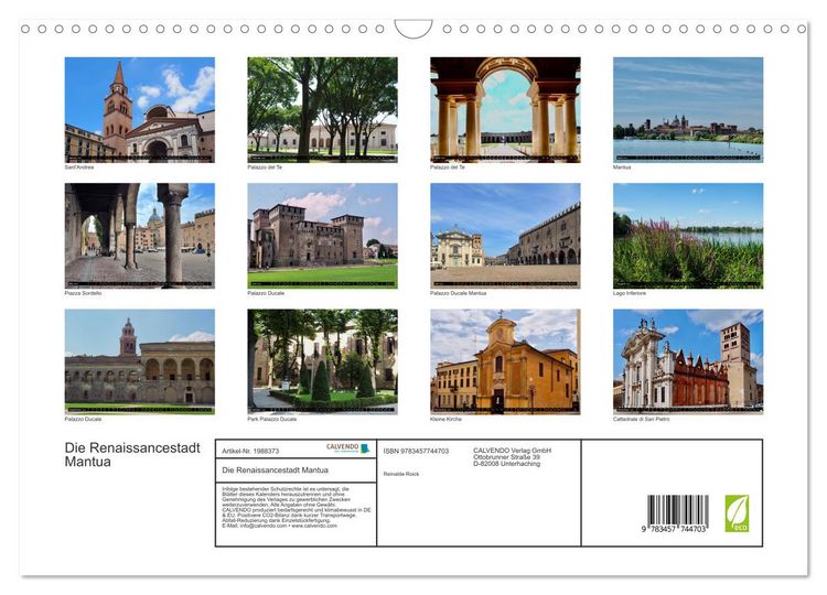 Produktbild: Die Renaissancestadt Mantua (Wandkalender 2026 DIN A3 quer), CALVENDO Monatskalender