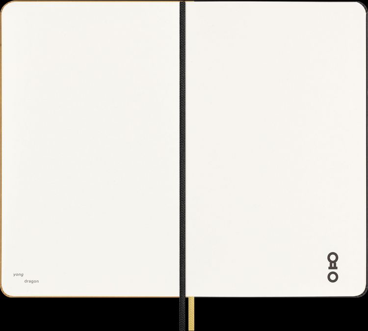Produktbild: Moleskine Das Jahr des Drachen Sammlerbox mit Skizzenbuch (Large/A5, Fester Einband, Stoffeinband), Schablone, Kaweco F&uuml;llfederhalter