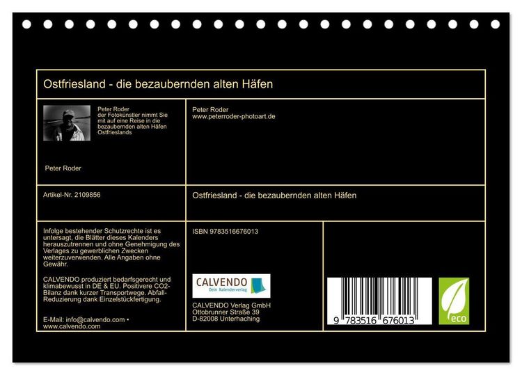 Produktbild: Ostfriesland - die bezaubernden alten H&auml;fen (Tischkalender 2026 DIN A5 quer), CALVENDO Monatskalender