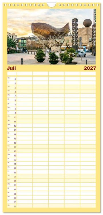 Produktbild: Familienplaner 2027 - Barcelona - Stadt der Kunstwerke und Architektur mit 5 Spalten (Wandkalender, 21 x 45 cm) CALVENDO
