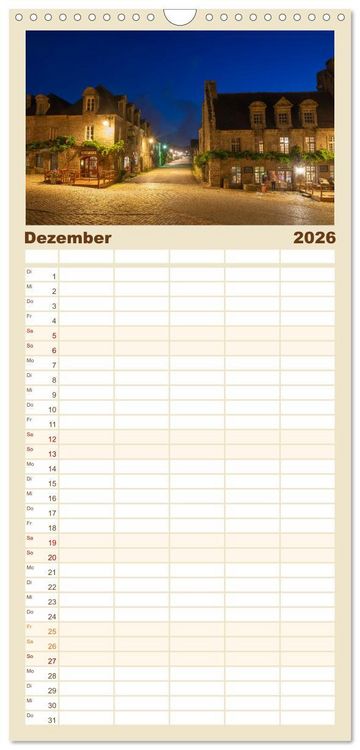 Produktbild: Familienplaner 2026 - Die Bretagne - Traumpfade mit 5 Spalten (Wandkalender, 21 x 45 cm) CALVENDO