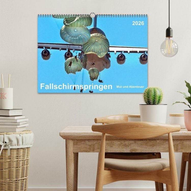 Produktbild: Fallschirmspringen - Mut und Abenteuer (Wandkalender 2026 DIN A3 quer), CALVENDO Monatskalender