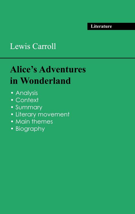 Produktbild: Succeed all your 2026 exams: Analysis of the novel of Lewis Carroll's Alice's Adventures in Wonderland