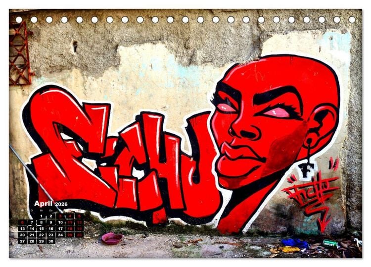 Produktbild: Gesichter Havannas - Street Art in der kubanischen Hauptstadt (Tischkalender 2026 DIN A5 quer), CALVENDO Monatskalender