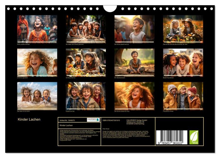 Produktbild: Kinder Lachen (Wandkalender 2026 DIN A4 quer), CALVENDO Monatskalender