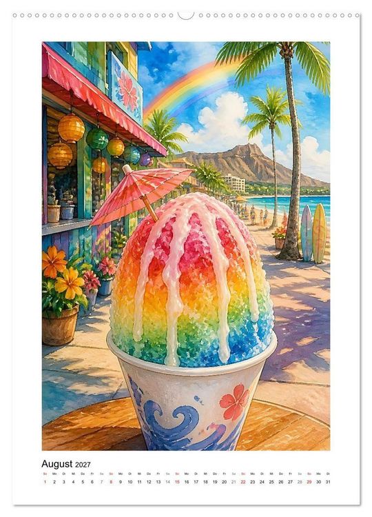 Produktbild: Aloha K&uuml;che - Gemalte Gaumenfreuden (hochwertiger Premium Wandkalender 2027 DIN A2 hoch), Kunstdruck in Hochglanz