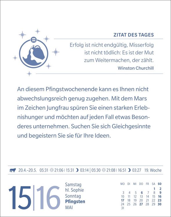 Produktbild: Wassermann Sternzeichenkalender 2027 - Tagesabrei&szlig;kalender - Ihr Horoskop f&uuml;r jeden Tag
