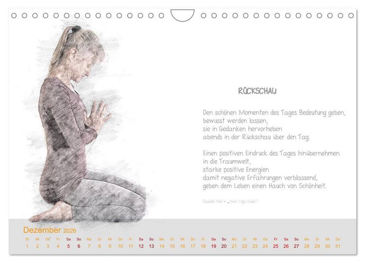 Produktbild: YOGA Inspirationen mit Texten zum Nachdenken (Wandkalender 2026 DIN A4 quer), CALVENDO Monatskalender