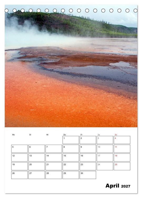Produktbild: Yellowstone und Grand Tetons Nationalparks (Tischkalender 2027 DIN A5 hoch), CALVENDO Monatskalender