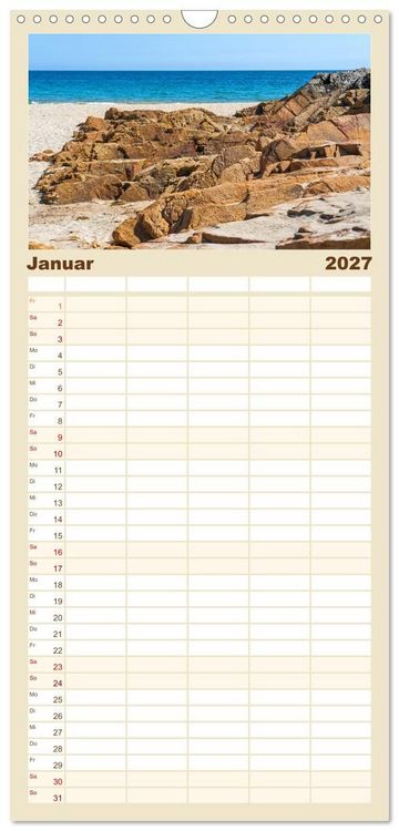 Produktbild: Familienplaner 2027 - Bretagne - Traumk&uuml;sten im s&uuml;dlichen Finist&egrave;re mit 5 Spalten (Wandkalender, 21 x 45 cm) CALVENDO