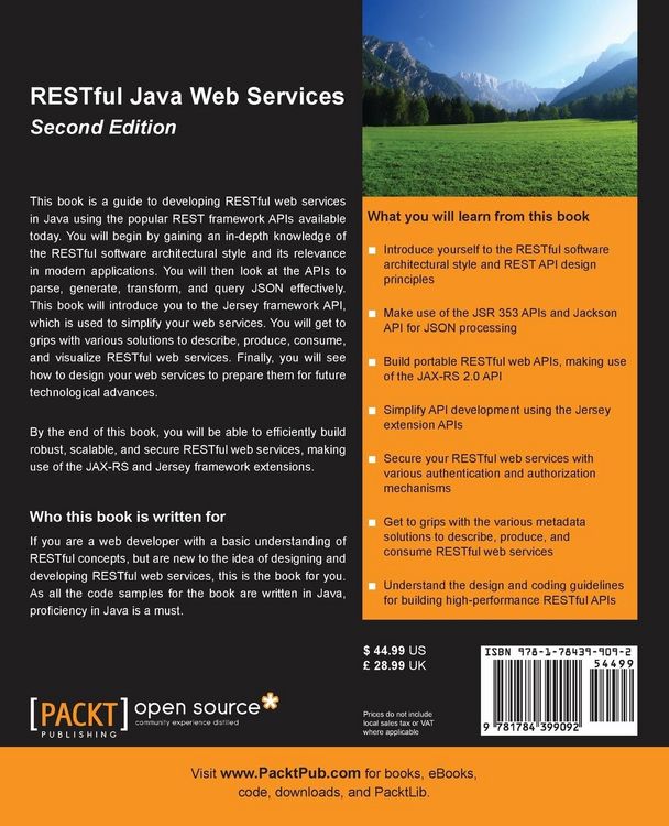 Produktbild: RESTful Java Web Services Second Edition