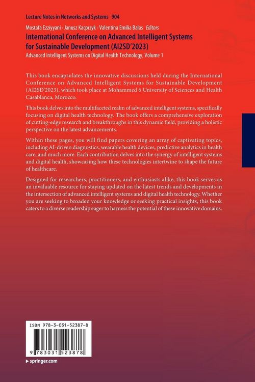Produktbild: International Conference on Advanced Intelligent Systems for Sustainable Development (AI2SD&rsquo;2023)
