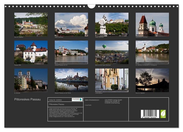 Produktbild: Pittoreskes Passau (Wandkalender 2027 DIN A3 quer), CALVENDO Monatskalender