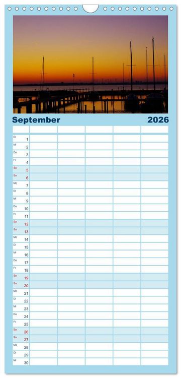 Produktbild: Familienplaner 2026 - Natur Bilder Kalender mit 5 Spalten (Wandkalender, 21 x 45 cm) CALVENDO