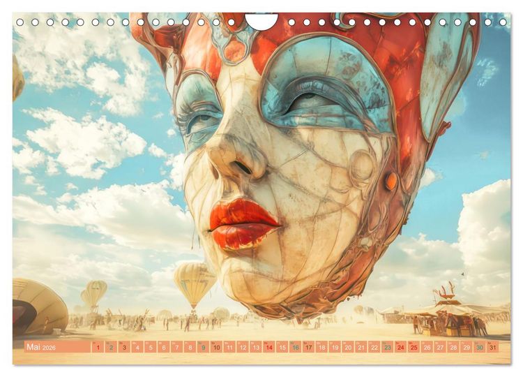 Produktbild: Festival in der W&uuml;ste - Bunt und schr&auml;g (Wandkalender 2026 DIN A4 quer), CALVENDO Monatskalender