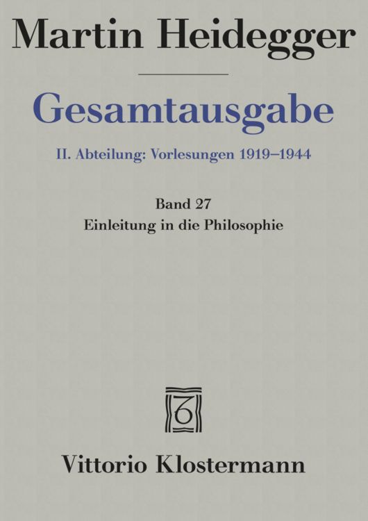 Produktbild: Einleitung in die Philosophie (Wintersemester 1928/29)