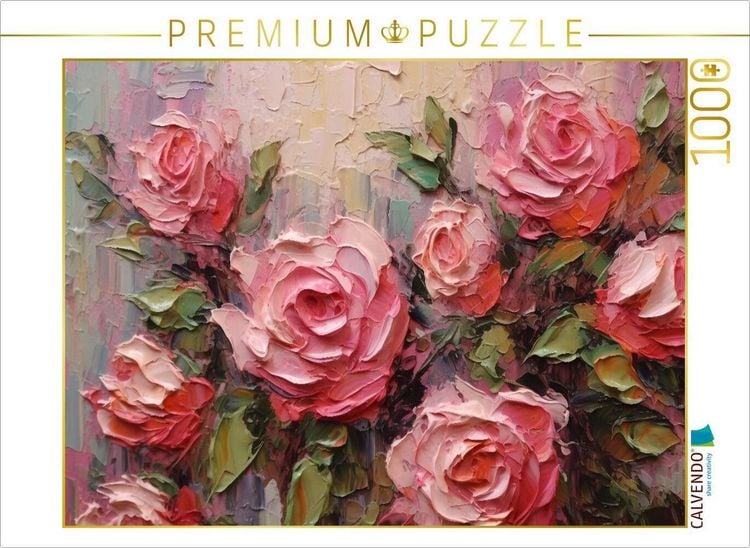 Produktbild: CALVENDO Puzzle Rosa Rosen | 1000 Teile Lege-Gr&ouml;&szlig;e 64x48cm Foto-Puzzle f&uuml;r gl&uuml;ckliche Stunden