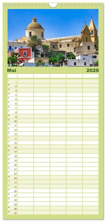 Produktbild: Familienplaner 2026 - Liparische Inseln - Vulkane im Tyrrhenischen Meer mit 5 Spalten (Wandkalender, 21 x 45 cm) CALVENDO