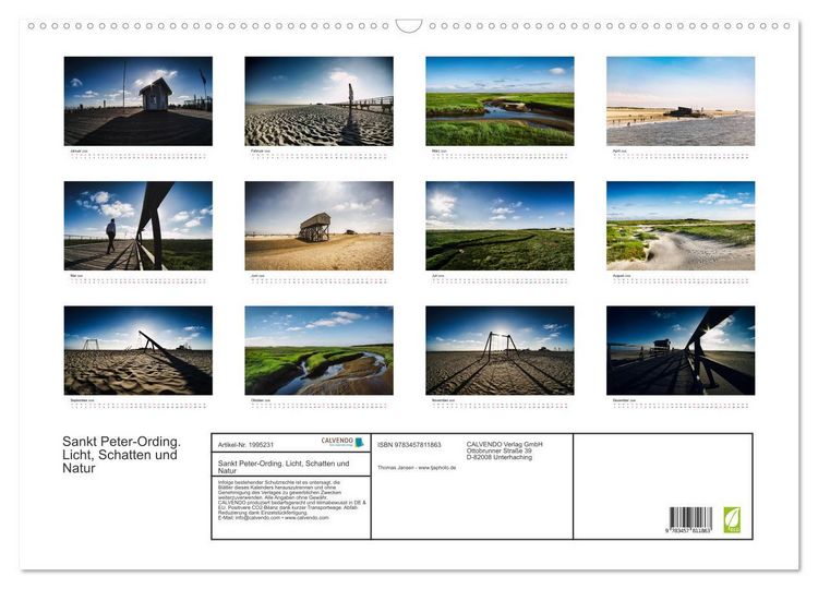 Produktbild: Sankt Peter-Ording. Licht, Schatten und Natur (Wandkalender 2026 DIN A2 quer), CALVENDO Monatskalender