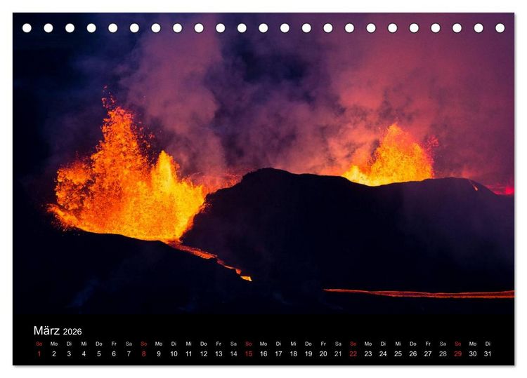 Produktbild: Vulkanausbruch - Island (Tischkalender 2026 DIN A5 quer), CALVENDO Monatskalender