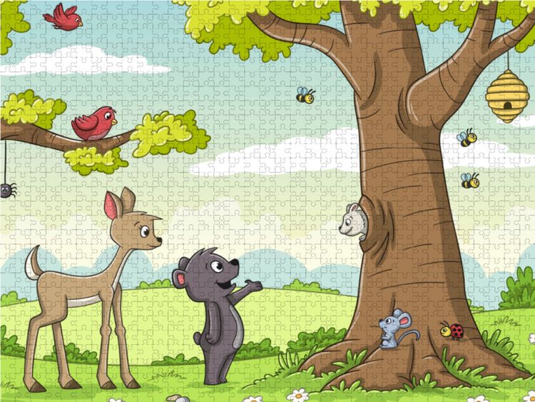 Produktbild: CALVENDO Puzzle Tiere des Waldes | 1000 Teile Lege-Gr&ouml;&szlig;e 64x48cm Foto-Puzzle f&uuml;r gl&uuml;ckliche Stunden