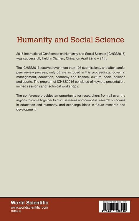 Produktbild: Humanity and Social Science (ichss2016)