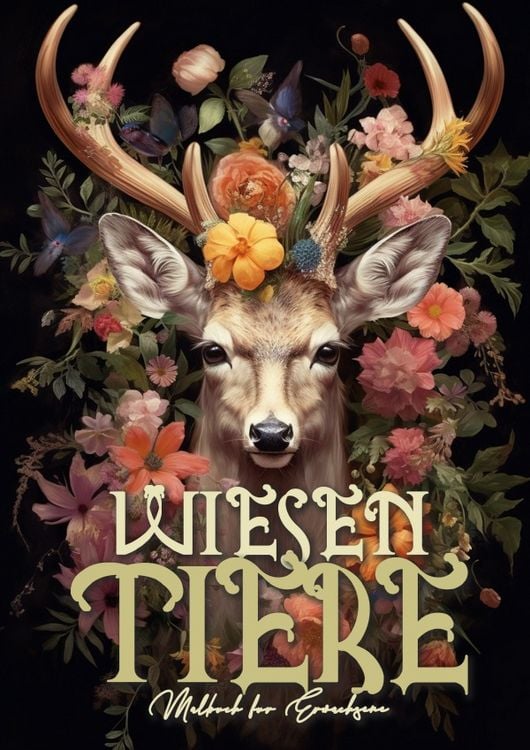 Produktbild: Wiesentiere Blumen und Tiere Graustufen Malbuch f&uuml;r Erwachsene