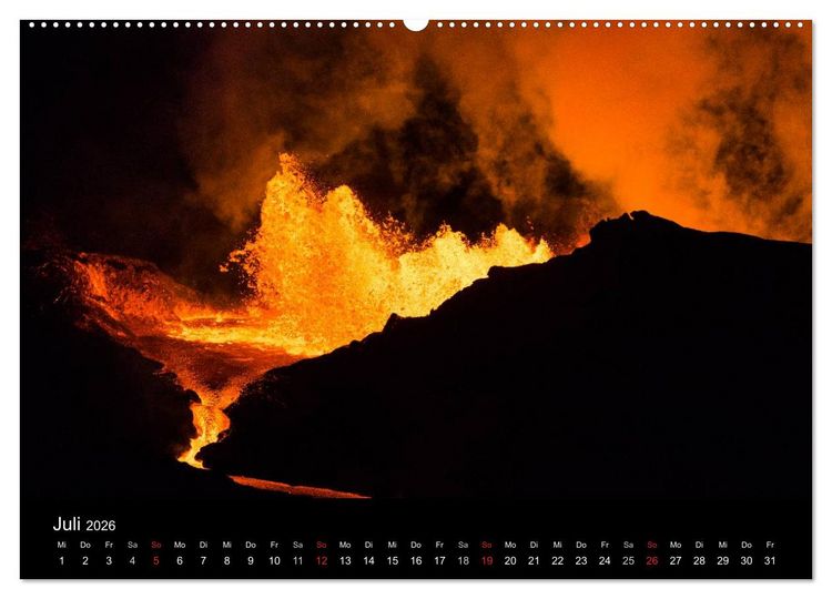 Produktbild: Vulkanausbruch - Island (Wandkalender 2026 DIN A2 quer), CALVENDO Monatskalender