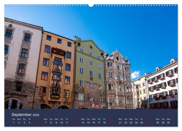 Produktbild: Innsbruck - Austria&lsquo;s capital of the alps (High Quality Premium Wall Calendar 2026 DIN A2 landscape),CALVENDO 12 Month Wall Calendar