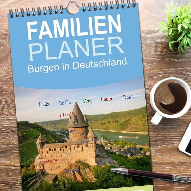 Produktbild: Familienplaner 2026 - Burgen in Deutschland mit 5 Spalten (Wandkalender, 21 x 45 cm) CALVENDO