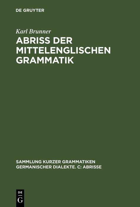 Produktbild: Abri&szlig; der mittelenglischen Grammatik