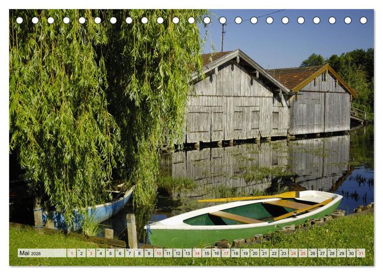 Produktbild: Das Blaue Land - Himmel, Seen und Berge im bayerischen Voralpenland (Tischkalender 2026 DIN A5 quer), CALVENDO Monatskalender