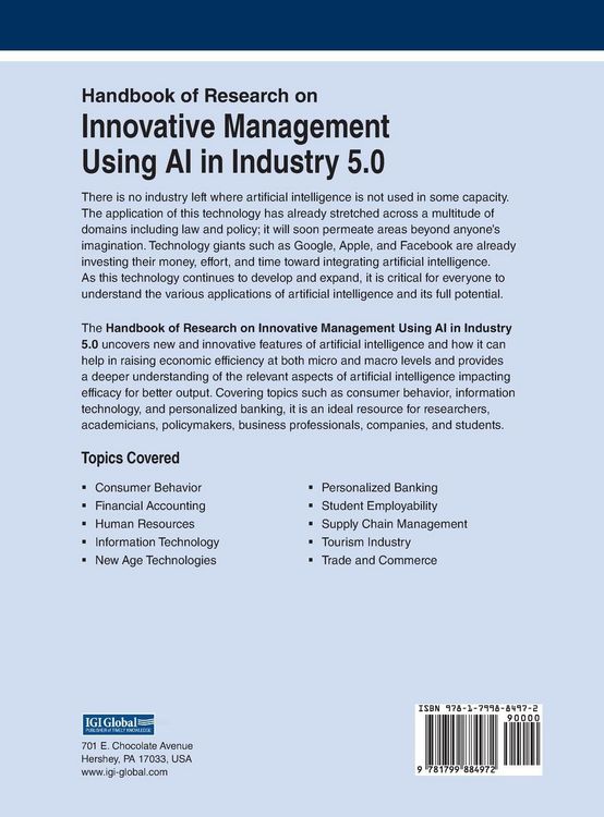 Produktbild: Handbook of Research on Innovative Management Using AI in Industry 5.0