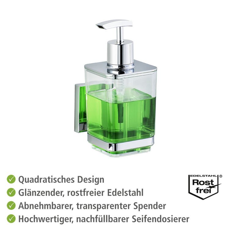 Produktbild: Vacuum-Loc&reg; Seifenspender Mod. Quadro Edelstahl, Befestigen ohne bohren