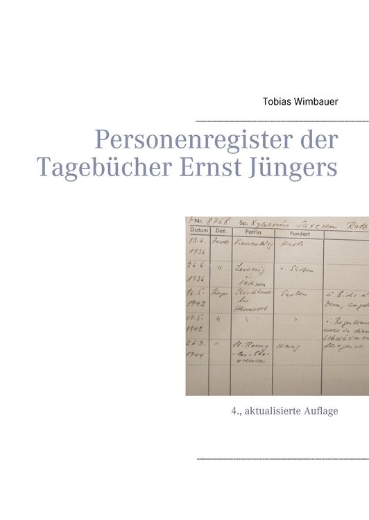 Produktbild: Personenregister der Tageb&uuml;cher Ernst J&uuml;ngers. Gro&szlig;ausgabe mit Schreibrand