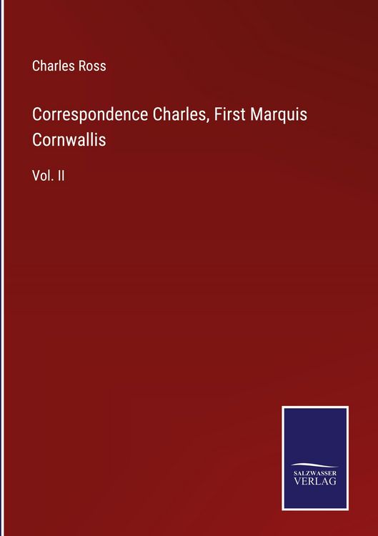 Produktbild: Correspondence Charles, First Marquis Cornwallis