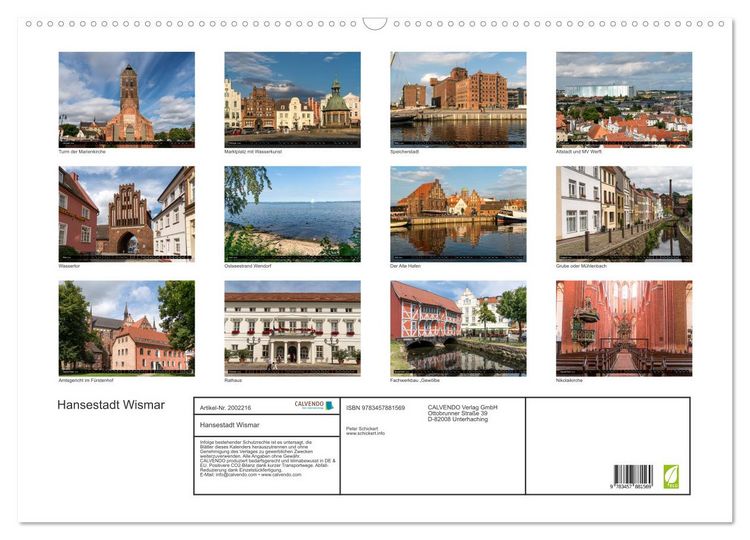 Produktbild: Hansestadt Wismar (Wandkalender 2026 DIN A2 quer), CALVENDO Monatskalender
