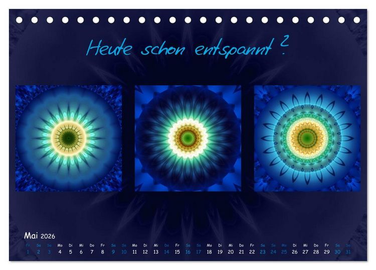 Produktbild: Mandala Trilogien (Tischkalender 2026 DIN A5 quer), CALVENDO Monatskalender
