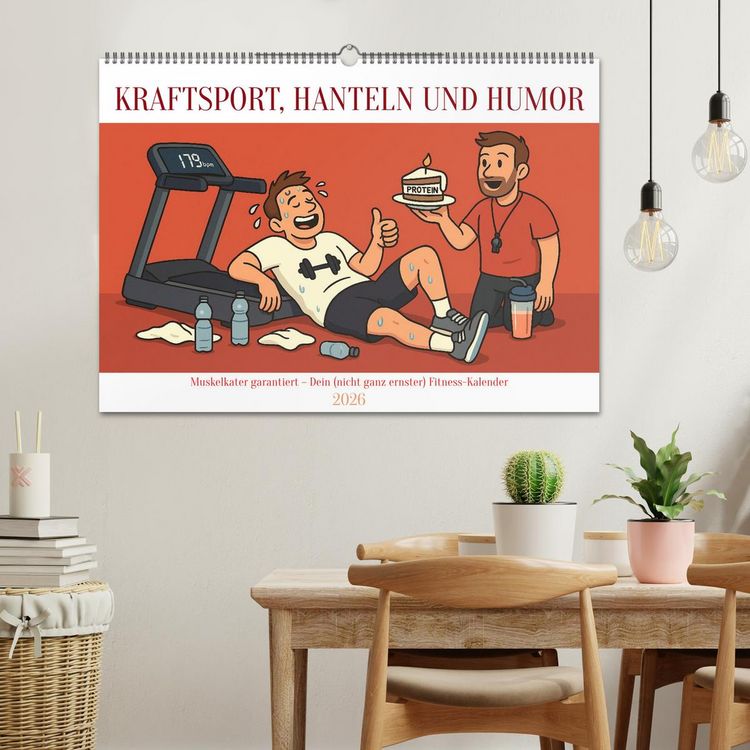 Produktbild: Kraftsport, Hanteln und Humor (Wandkalender 2026 DIN A2 quer), CALVENDO Monatskalender