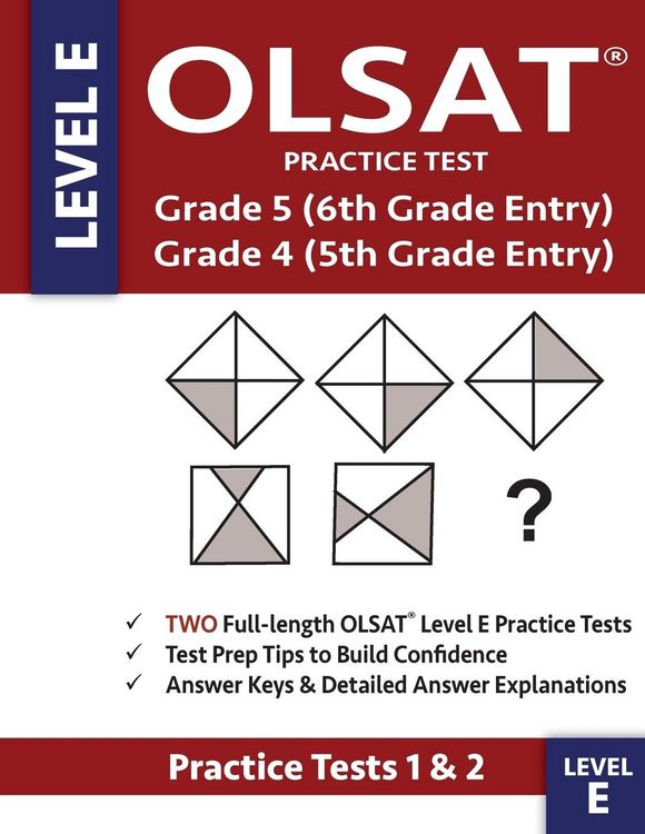 Produktbild: OLSAT Practice Test Grade 5 (6th Grade Entry) & Grade 4 (5th Grade Entry) - Level E -