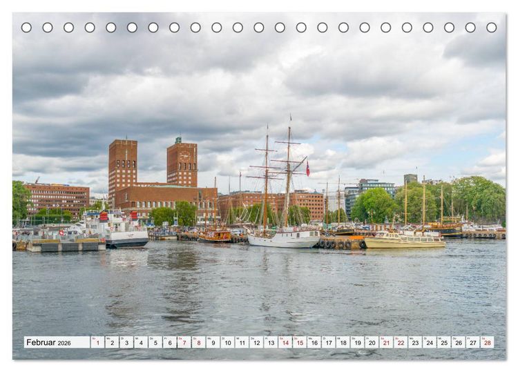 Produktbild: Zauberhaftes Oslo (Tischkalender 2026 DIN A5 quer), CALVENDO Monatskalender