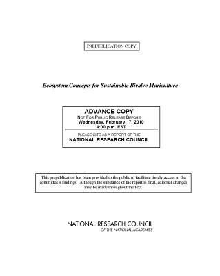 Produktbild: Ecosystem Concepts for Sustainable Bivalve Mariculture