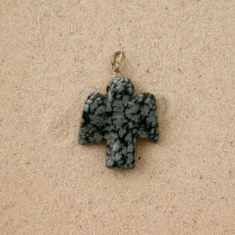 Produktbild: Schneeflockenobsidian Schutzengel, Gl&uuml;cksstein