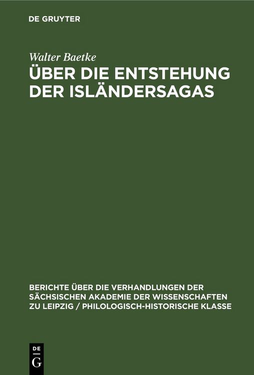 Produktbild: &Uuml;ber die Entstehung der Isl&auml;ndersagas