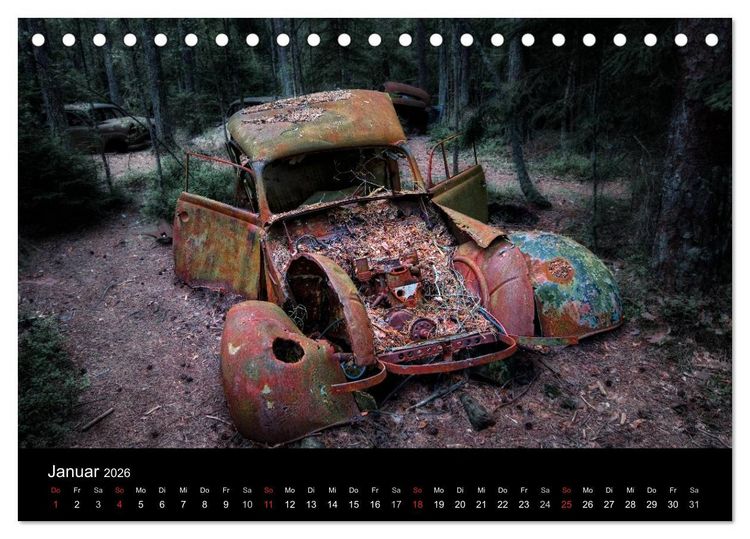 Produktbild: Automobile im Herbst (Tischkalender 2026 DIN A5 quer), CALVENDO Monatskalender