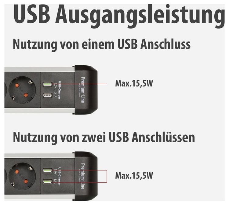 Produktbild: Brennenstuhl 1391030610 Steckdosenleiste mit Schalter Silber, Schwarz Schutzkontakt 1St.